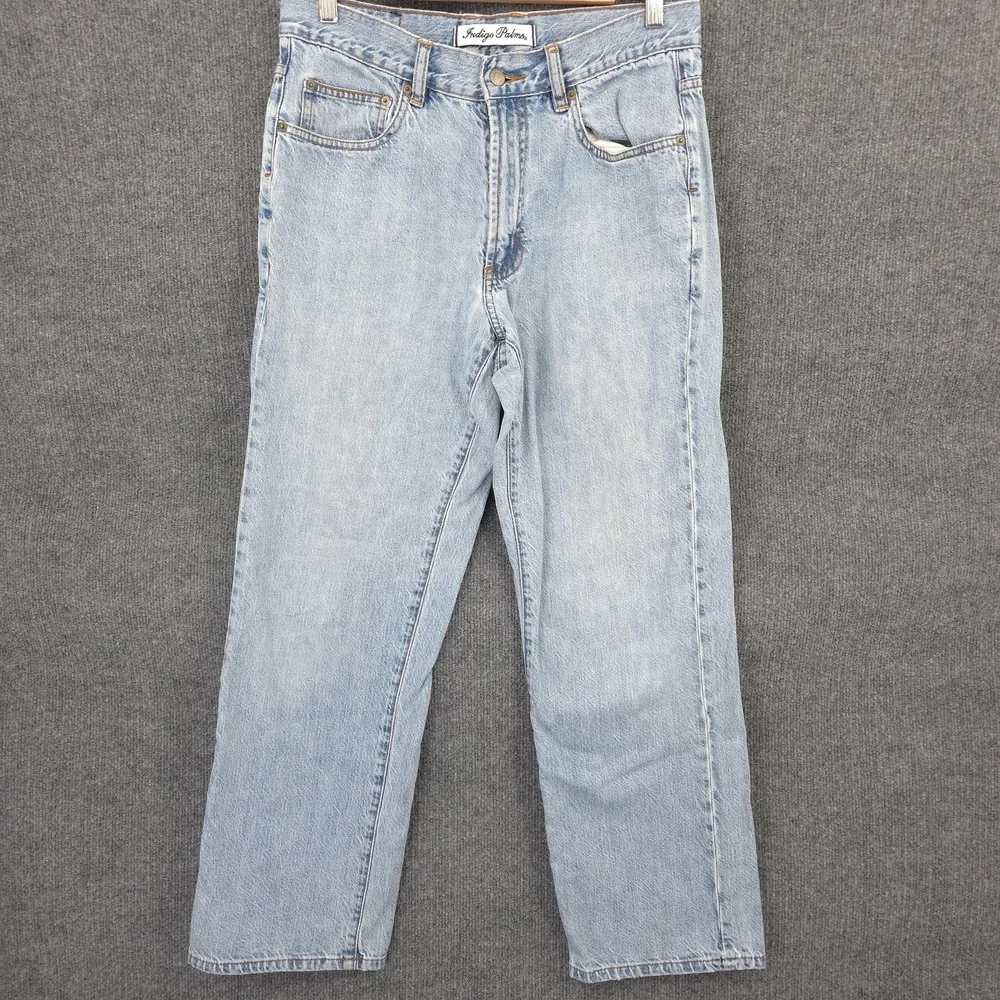 Indigo Palms Jeans Mens 33x30 Light Wash Blue Classic Fit‎ Straight Leg Denim